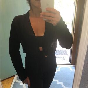 Aquavita Resort Women's Long Sleeve Cover Up Boho  Black  Size M